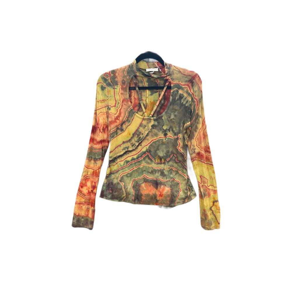 Tie Dye Cutout Long Sleeve Women's Shirt | Geode Tie - Reverse Dye / Ice Dye